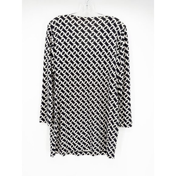 Diane Von Furstenberg DVF Reina 100% Silk V-Neck Retro Chain Link Dress Size 8 - Picture 7 of 15